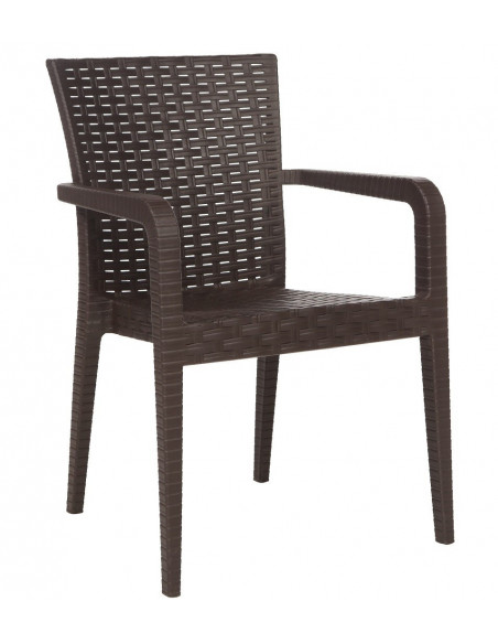 Sillón JAZMIN, apilable, polipropileno marrón chocolate