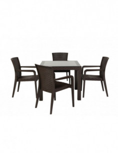 Sillón JAZMIN, apilable, polipropileno marrón chocolate 2