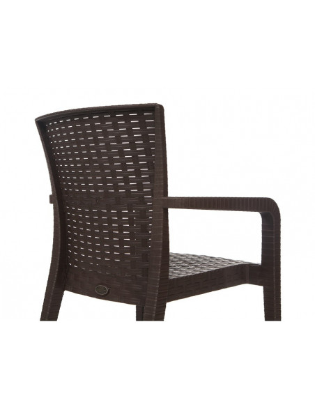 Sillón JAZMIN, apilable, polipropileno marrón chocolate