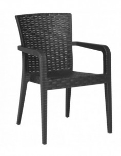 Sillón JAZMIN, apilable, polipropileno antracita