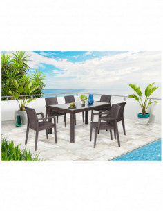 Sillón GLADY, apilable, polipropileno marrón chocolate 2