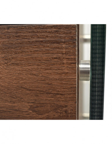 Mesa SEBAS, baja, cristal curvado, dos cajones,...