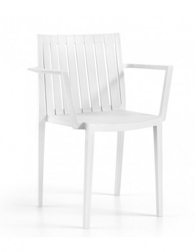 Sillón CHOPIN, apilable,  polipropileno blanco*