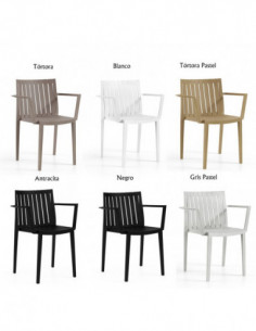 Sillón CHOPIN, apilable,  polipropileno blanco* 2