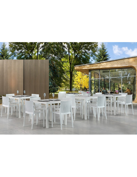 Sillón CHOPIN, apilable,  polipropileno blanco*