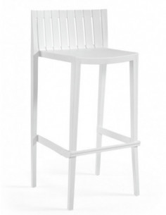 Taburete CHOPIN 99, apilable, polipropileno blanco