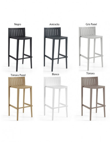 Taburete CHOPIN 99, apilable, polipropileno blanco