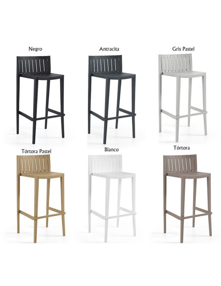 Taburete CHOPIN 99, apilable, polipropileno blanco