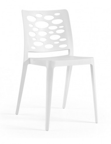 Silla VENECIA, apilable,  polipropileno blanco*