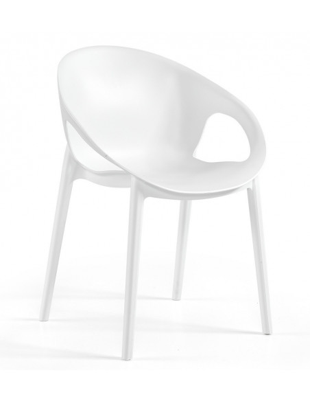 Silla COSMOS, apilable,  polipropileno blanco