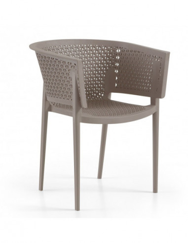 Sillón BILL, apilable,  polipropileno tórtora