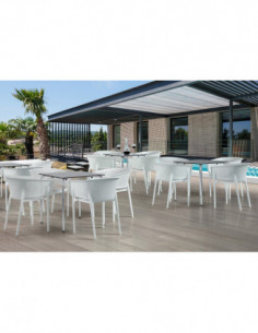 Sillón BILL, apilable,  polipropileno antracita 2