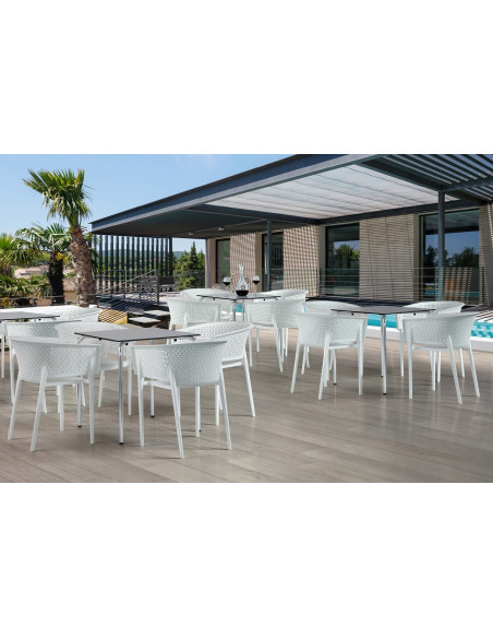 Sillón BILL, apilable,  polipropileno antracita