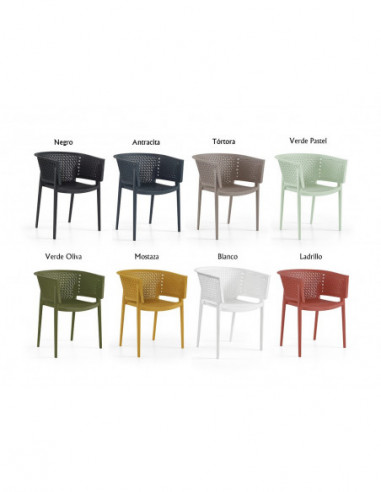 Sillón BILL, apilable,  polipropileno antracita