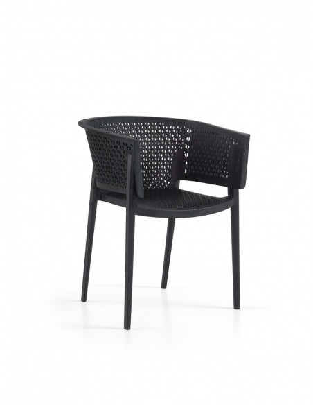 Sillón BILL, apilable,  polipropileno antracita