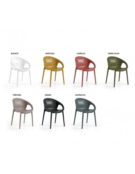 Silla COSMOS, apilable,  polipropileno tórtora