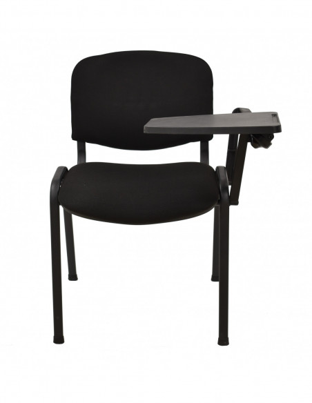 Silla NIZA NEW AM, brazo pala a izquierda, chasis negro, tapizado negro