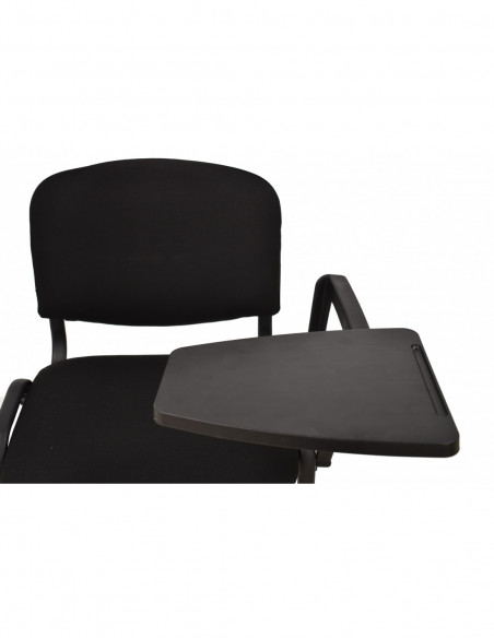 Silla NIZA NEW AM, brazo pala a izquierda, chasis negro, tapizado negro