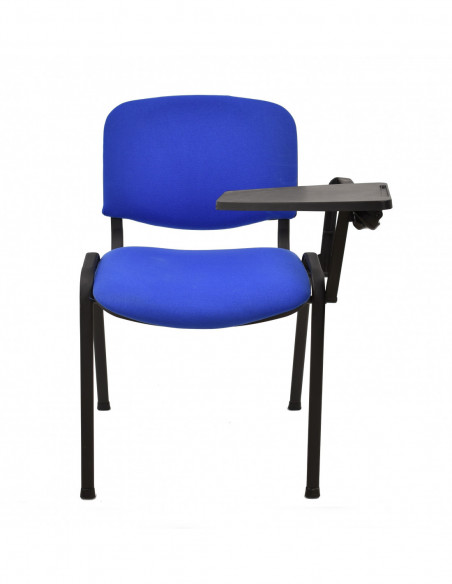 Silla NIZA NEW AM, brazo pala a izquierda, chasis negro, tapizado azul