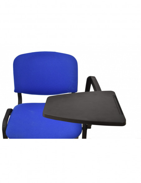 Silla NIZA NEW AM, brazo pala a izquierda, chasis negro, tapizado azul