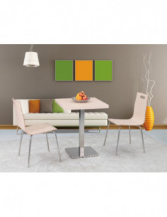 Base de mesa IPANEMA, acero inoxidable, base de 45 x 45...