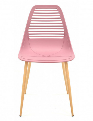 Silla UNCIBAY, metal, polipropileno rosa oscuro