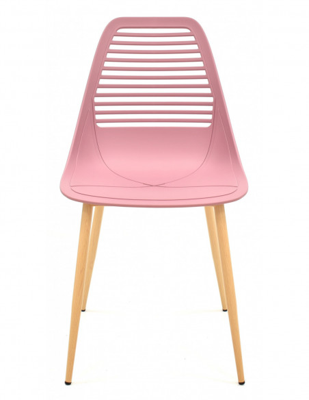 Silla UNCIBAY, metal, polipropileno rosa oscuro