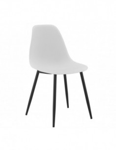 Silla CLUNY, metal negro, polipropileno blanco