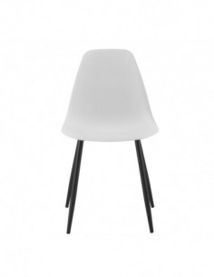 Silla CLUNY, metal negro, polipropileno blanco 2