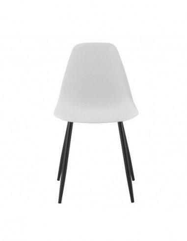 Silla CLUNY, metal negro, polipropileno blanco