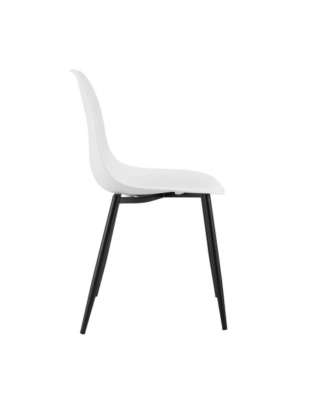 Silla CLUNY, metal negro, polipropileno blanco