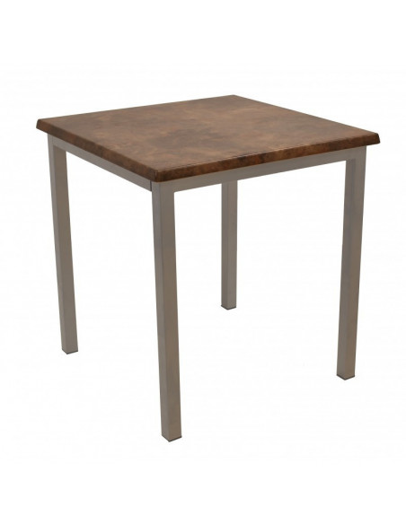Base de mesa LIRIO, metal, gris plata, 65 x 65 cms, altura 72 cms, para tableros de 70 x 70 cms