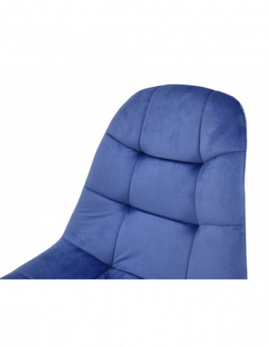 Silla LORENA, madera, tapizada velvet azul