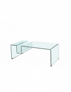Mesa HARBOR, baja, cristal curvado, 120x60 cms 2