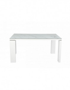 Mesa ROYAL, lacada blanca, cristal ceramico, 150 x 90 cms 2