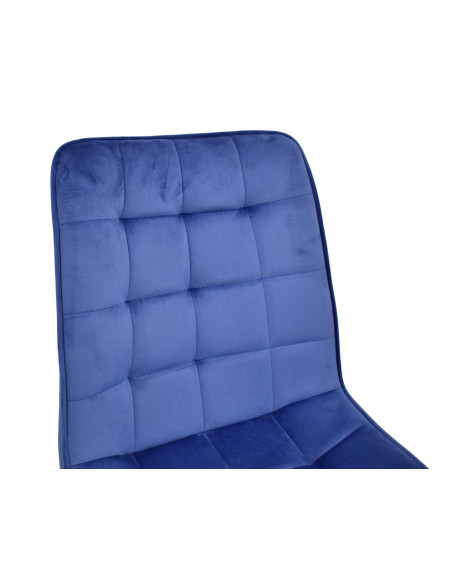 Silla GILDA, metal, dorado, tejido velvet azul