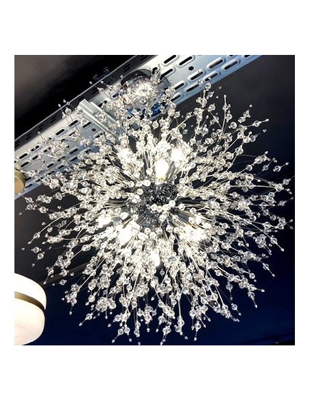 Lámpara FORNAX, colgante, metal, cristal