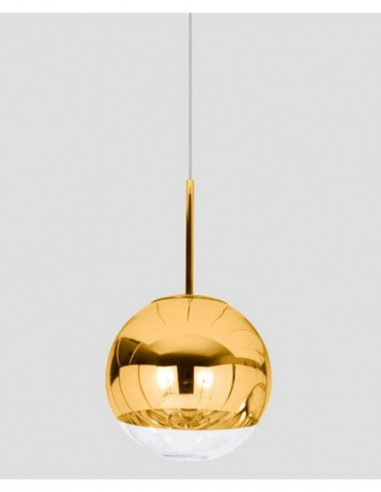 Lámpara KARIM, colgante, cristal, dorado - transparente, 25 cms de diámetro