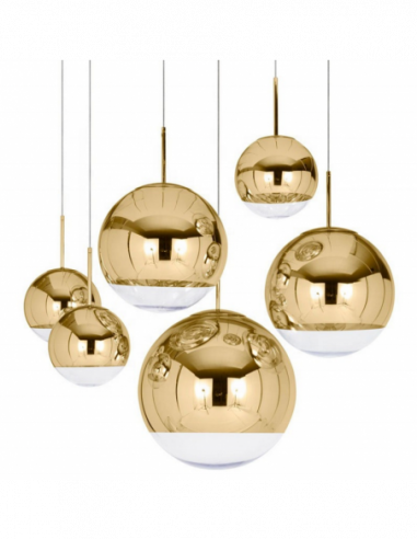 Lámpara KARIM, colgante, cristal, dorado -...