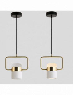 Lámpara ANTARES, colgante, metal, blanco