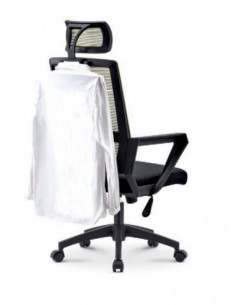 Sillón de oficina ASTON, negro, malla y tejido negro