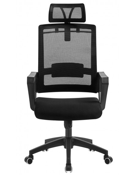 Sillón de oficina ASTON, negro, malla y tejido negro