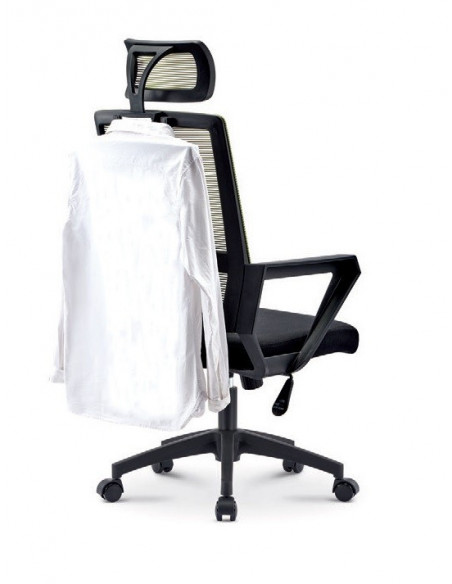 Sillón de oficina ASTON, blanco, malla gris, tejido rojo