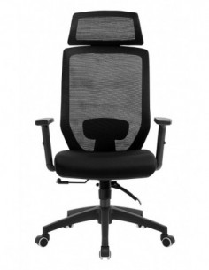 Sillón de oficina CLAYTON, negro, malla y tejido negro 2