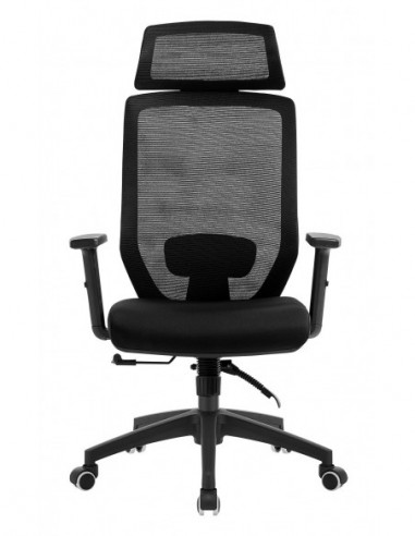 Sillón de oficina CLAYTON, negro, malla y...