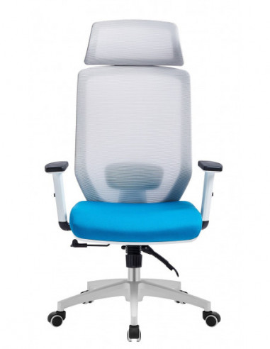 Sillón de oficina CLAYTON, blanco, malla gris,...