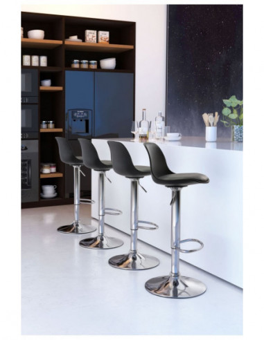 Taburete TOW RG, cromado, polipropileno y cojín...