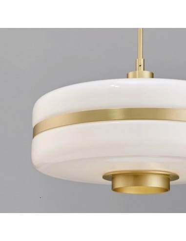 Lámpara LYRA, colgante, metal, cristal blanco