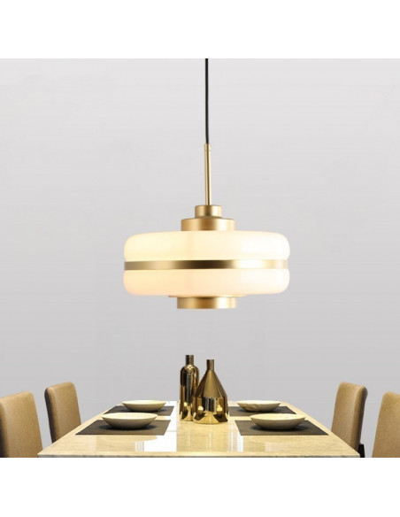 Lámpara LYRA, colgante, metal, cristal blanco