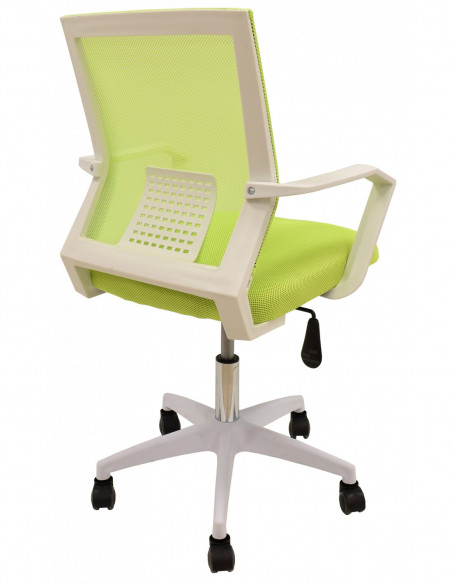 Sillón de oficina CLENT, blanco, malla y tejido verde